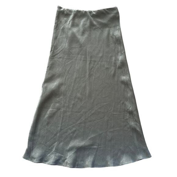 Nasty Gal Satin Maxi Skirt Sage Green Size 6 NWT Festival Preppy Y2K - Picture 4 of 4